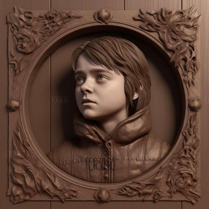 Arya Stark 3 stl model for CNC